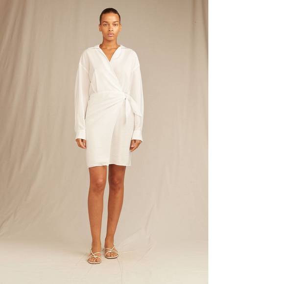 Nwt Vince Long Sleeve Wrap Shirt Dress 